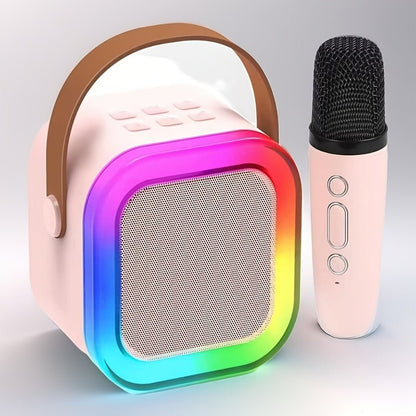 Ensemble de Machine de Karaoke Portable avec 2 Microphones Sans Fil, Éclairage Disco LED, Haut - Parleur Rechargeable USB – Parfait pour Fêtes en Famille et Cadeaux d’Anniversaire - TR Electronics Online