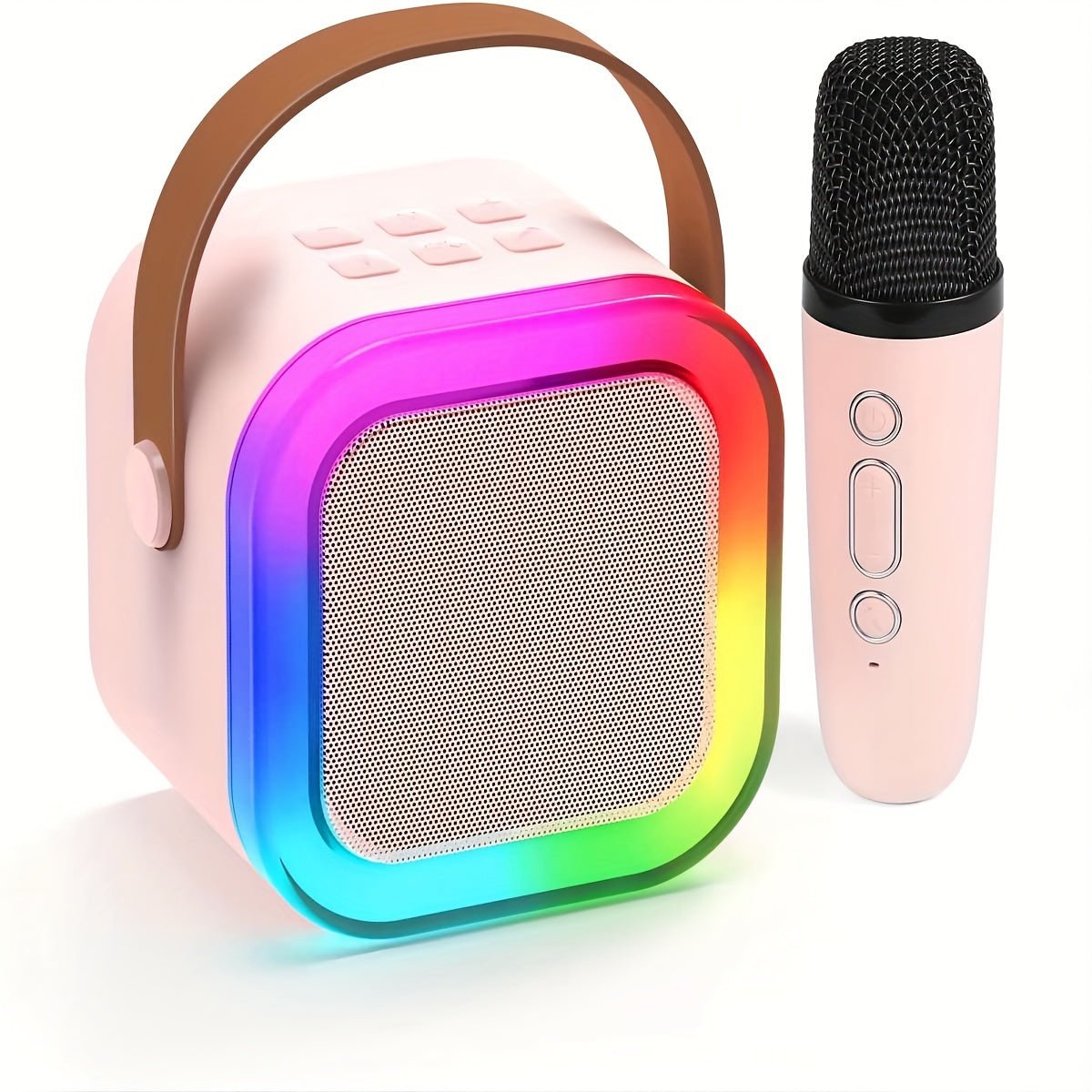 Ensemble de Machine de Karaoke Portable avec 2 Microphones Sans Fil, Éclairage Disco LED, Haut - Parleur Rechargeable USB – Parfait pour Fêtes en Famille et Cadeaux d’Anniversaire - TR Electronics Online